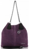 Bőr táska shopper bag Vittoria Gotti ibolya V3081