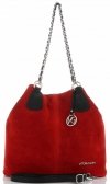 Bőr táska shopper bag Vittoria Gotti piros V3081