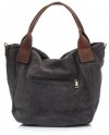 Bőr táska univerzális Genuine Leather szürke 811746