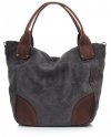 Bőr táska univerzális Genuine Leather szürke 811746
