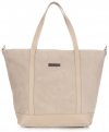 Bőr táska shopper bag Vittoria Gotti bézs V2939