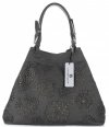 Bőr táska shopper bag Vittoria Gotti grafit V8913