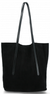 Bőr táska shopper bag Vittoria Gotti fekete V6590C