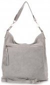 Bőr táska shopper bag Genuine Leather világosszürke 1330