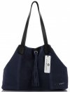 Bőr táska shopper bag Vittoria Gotti tengerkék V3076