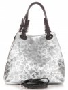 Bőr táska shopper bag Vittoria Gotti ezüst V2053