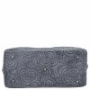 Włoska Torebka Skórzana Shopper Bag w Modne Wzory 5566-S Indygo