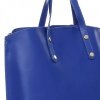 Torebka Skórzana Shopperbag z Kosmetyczką Niebieska 
