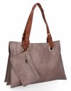 Trzykomorowa Torebka Damska Shopper Bag z Etui firmy Herisson H8803 Ziemista
