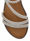 Białe eleganckie sandały damskie z kryształkami firmy Bellucci