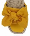 Żółte modne klapki damskie z kokardą firmy Givana