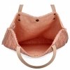 Włoska Torebka Shopper bag w Modne Wzory 5887 Pudrowy Róż