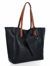 Torebka Damska Shopper Bag XXL z Kosmetyczką firmy Herisson H8805 Czarna