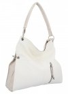 Uniwersalna Torebka damska Shopper Bag XL firmy Hernan HB0170 Biała/Beżowa
