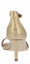 Złote sandały damskie na obcasie firmy Bellucci