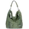 Firmowa Torba Skórzana Vittoria Gotti Made in Italy w rozmiarze XL motyw Aligatora Jasno Zielona