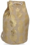 Modny Plecak Damski Pojemny Worek XL w modny wzór Ananasów Złoty