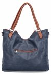 Torebka Damska Shopper Bag XL firmy Hernan HB0337 Granatowa/Ruda