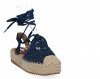 Granatowe sandały damskie espadryle na platformie firmy Bellicy