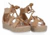 Camelowe sandały damskie espadryle na platformie firmy Givana