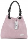 GEANȚĂ DIN PIELE shopper bag Vittoria Gotti roz de pudră V90047CH