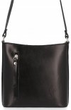 GEANȚĂ DIN PIELE tip poștaș Genuine Leather negru 6002