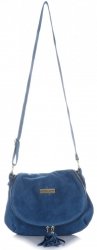 GEANȚĂ DIN PIELE tip poștaș Vittoria Gotti denim V414D