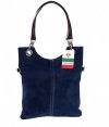 GEANȚĂ DIN PIELE tip poștaș Genuine Leather bleumarin 222