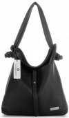 GEANȚĂ DIN PIELE universală Vittoria Gotti negru V5701