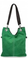 GEANȚĂ DIN PIELE tip poștaș Genuine Leather verde de zmeu 222