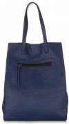 GEANȚĂ DIN PIELE shopper bag Vittoria Gotti bleumarin V8622