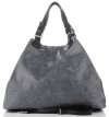 GEANȚĂ DIN PIELE shopper bag Genuine Leather gri 898G