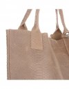 GEANȚĂ DIN PIELE shopper bag Genuine Leather maro pământiu 777