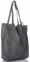 GEANȚĂ DIN PIELE shopper bag Vittoria Gotti gri VL299