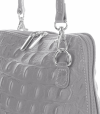GEANȚĂ DIN PIELE tip poștaș Genuine Leather gri deschis 218