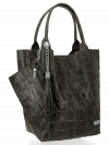 GEANȚĂ DIN PIELE shopper bag Vittoria Gotti verde B22