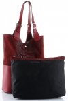 GEANȚĂ DIN PIELE shopper bag Genuine Leather vișiniu 216