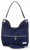 GEANȚĂ DIN PIELE shopper bag Vittoria Gotti bleumarin V3821