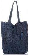 GEANȚĂ DIN PIELE shopper bag Vittoria Gotti bleumarin VL299
