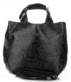 GEANȚĂ DIN PIELE shopper bag Genuine Leather negru K216