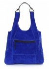 GEANȚĂ DIN PIELE shopper bag Genuine Leather albastru 8023