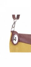 GEANȚĂ DIN PIELE tip poștaș Genuine Leather galben 14