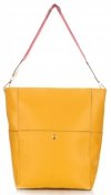 GEANȚĂ DIN PIELE shopper bag Genuine Leather galben K26