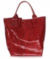 GEANȚĂ DIN PIELE shopper bag Genuine Leather roșu 788