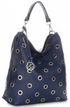 GEANȚĂ DIN PIELE shopper bag Vittoria Gotti bleumarin V3077