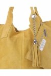 GEANȚĂ DIN PIELE shopper bag Genuine Leather galben 801