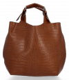 GEANȚĂ DIN PIELE shopper bag Vittoria Gotti roșcat VG804