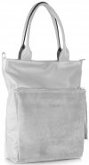 GEANȚĂ DIN PIELE shopper bag Vittoria Gotti gri deschis V270