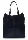 GEANȚĂ DIN PIELE shopper bag Genuine Leather bleumarin 605