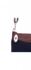 GEANȚĂ DIN PIELE tip poștaș Genuine Leather bleumarin 14